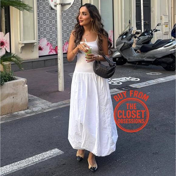 ZARA BLOGGER FAVE!!! Sleeveless Balloon Midi Dress NWT | White Knit M - Picture 10 of 16